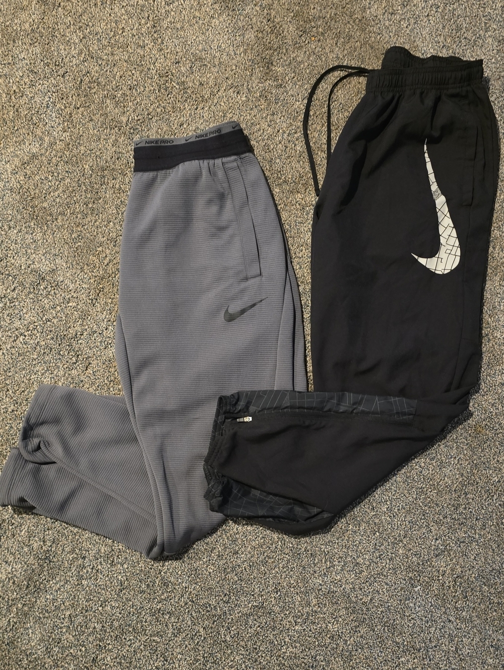 Nike Black and Gray Men's Jogger Pair - Two Pack Size Medium